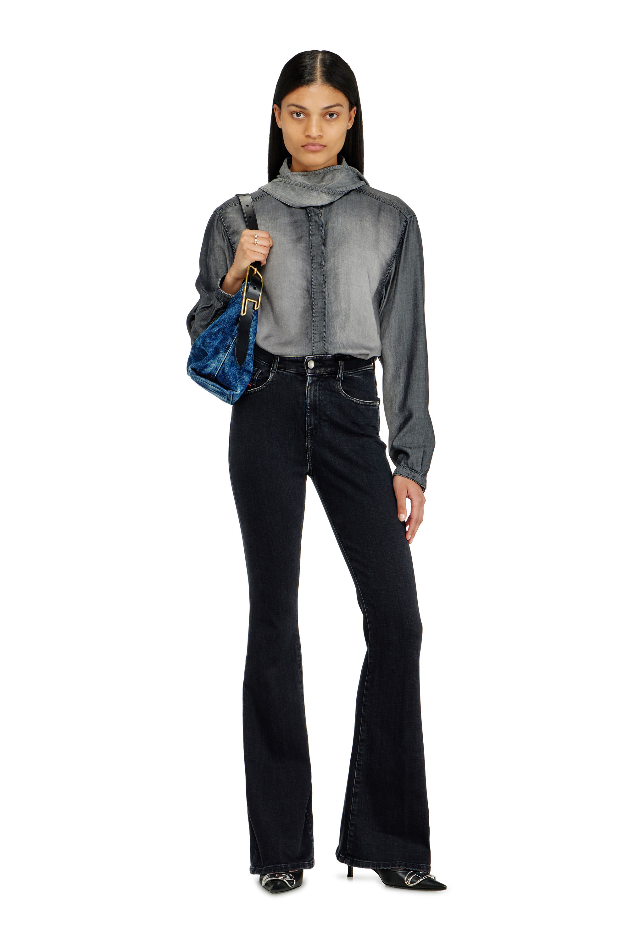 Diesel - Woman's Bootcut Jeans 1973 D-Partt 09P75, Black/Dark grey - 2